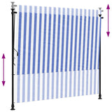 Outdoor Roller Blind Blue and White 200x270 cm Fabric&Steel 368767