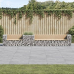 ZNTS Garden Bench with Gabion Basket Solid Wood Pine 3196248