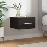 Wall-mounted Bedside Cabinet Black Engineered Wood 829790