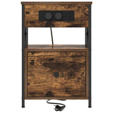 Bedside Cabinet with Drawer 2 pcs Smoked Oak 40 x 31 x 60 cm 859495
