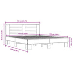Bed Frame without Mattress Black 150x200 cm King Size 3280097