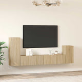 4 Piece TV Cabinet Set Sonoma Oak Engineered Wood 3114624