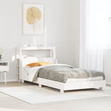 Bed Frame without Mattress White 90x190 cm Single Solid Wood Pine 3306442