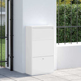 Parcel Drop Box with Storage White 44 x 22 x 82 cm Steel 874920