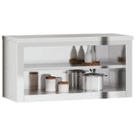 ZNTS Kitchen Wall Cabinet with Shelf Stainless Steel 376444