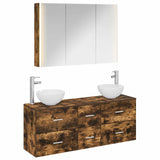 Bathroom Furniture Set 4 pcs Smoked Oak 3406707