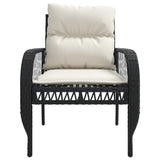 4 Piece Garden Sofa Set with Cushions Black Poly Rattan 368726