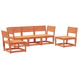 ZNTS 5 Piece Garden Sofa Set Wax Brown Solid Wood Pine 3216972