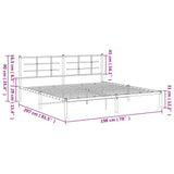 Bed Frame Black Powder-coated steel Double Bed Frame 355567