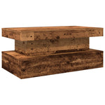 ZNTS Coffee Table with LED Lights Old Wood 90x50x40 cm 857714