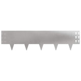 Lawn Edging 10 pcs 100 x 25 cm Steel Silver 8008614