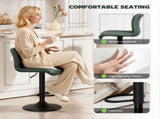 Bar Stools Set of 2, PU Leather Barstools with Backrest and Footrest for Kitchen, Counter, Breakfast T3398P423547