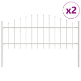 Garden Fence White 340 x 75 cm Powder-Coated Steel 3360136