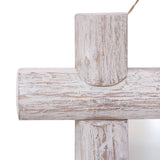 Log Mirror White 70x70 cm Solid Reclaimed Wood 283932
