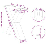 Coffee Table Legs X-Shaped 2 pcs Anthracite 50x cm Steel 4012958