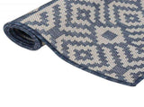 Outdoor Flatweave Rug 140x200 cm Blue Stripes 340838