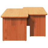 Coffee Table 2 pcs Wax Brown Solid pine wood 873525