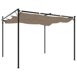 Pergola with Retractable Roof Taupe 295x292x230 cm 360115