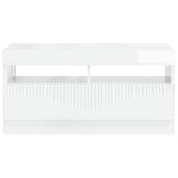 LED TV Cabinet High Gloss White Engineered Wood 897439