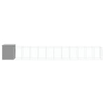 Dog House with Run Light Grey 165x1271x181 cm Galvanised Steel 3189108