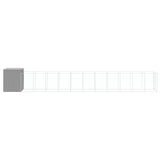 Dog House with Run Light Grey 165x1271x181 cm Galvanised Steel 3189108