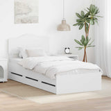Bed Frame with Drawer White 90 x 200 cm Engineer Wood 3413040