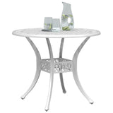 ZNTS Garden Table White Ø90x75 cm Cast Aluminium 4002809