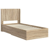 Bed Frame with Storage and Headboard Sonoma Oak 100 x 200 cm 3414143