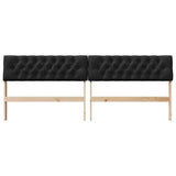 Upholstered Headboard Black 200 cm Solid Pine Wood 879156
