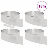 Lawn Edging 4 pcs Silver 450 x 0.05 x 20 cm Stainless Steel 868029