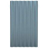 ZNTS Roof Panels 12 pcs Powder-coated Steel Grey 60x36 cm 319124
