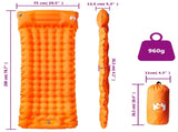 Self Inflating Camping Mattress with Pillow 1-Person Orange 4007095