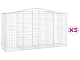 Arched Gabion Baskets 5 pcs 200x50x140/160 cm Galvanised Iron 3145685