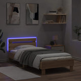 Bed Frame without Mattress with LED Lights Sonoma Oak 90x190 cm Single 838745