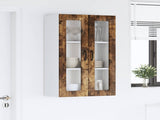 Wall Glass Cabinet PORTO Smoked Oak 60 x 31 x 100 cm 885530