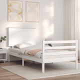 Bed Frame without Mattress White 90x200 cm Solid Wood 3195207