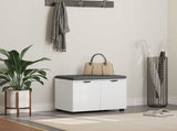 Hall Bench White 60 x 38 x 46 cm Engineered Wood and Fabric 891472