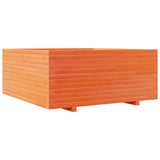 Garden Planter Wax Brown 110x110x49.5 cm Solid Wood Pine 3282546