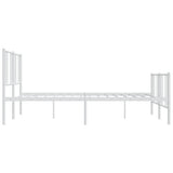 Metal Bed Frame without Mattress with Footboard White 200x200cm 352554