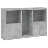Sideboard with LED Lights Concrete Grey 162x37x100 cm 3209173