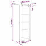 Sliding Door Set Manual Natural and black 78 x 211 cm 3333612