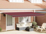 Retractable Awning Burgundy 350 x 200 cm Fabric 3329670