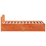 Bed Frame without Mattress Wax Brown 150x200 cm King Size Solid Wood Pine 3301826