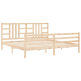 Bed Frame without Mattress 200x200 cm Solid Wood 3193941