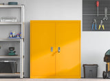 Storage Cabinet Mustard Yellow 90 x 40 x 140 cm Steel 3406163