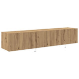TV Wall Cabinet with LED 2 pcs Artisan Oak 80 x 35 x 31 cm 863107