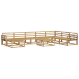 Outdoor Sofa Set 9 pcs White Solid Acacia Wood 3386908
