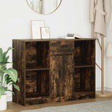 Sideboard with Drawer Smoked Oak 101x35x76 cm Engineered Wood 861566