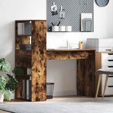 Desk with Shelf Smoked Oak 113 x 54 x 120 cm Engineered Wood 869278