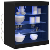 LED Sideboard Black Oak 60.5 x 37 x 67 cm Engineered Wood 863044